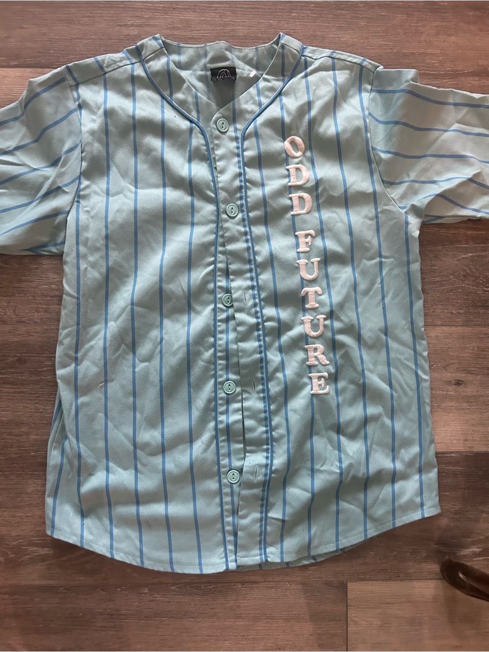 Odd Future Blue Pinstripe Button-Front Shirt